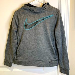 Nike Gray Hoodie with Blue Swoosh